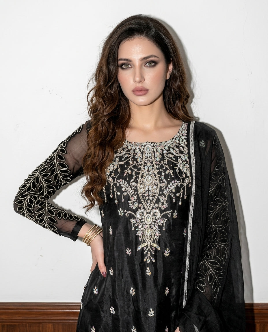 Glimmer Embroidered Swarovski - Luxury Dress