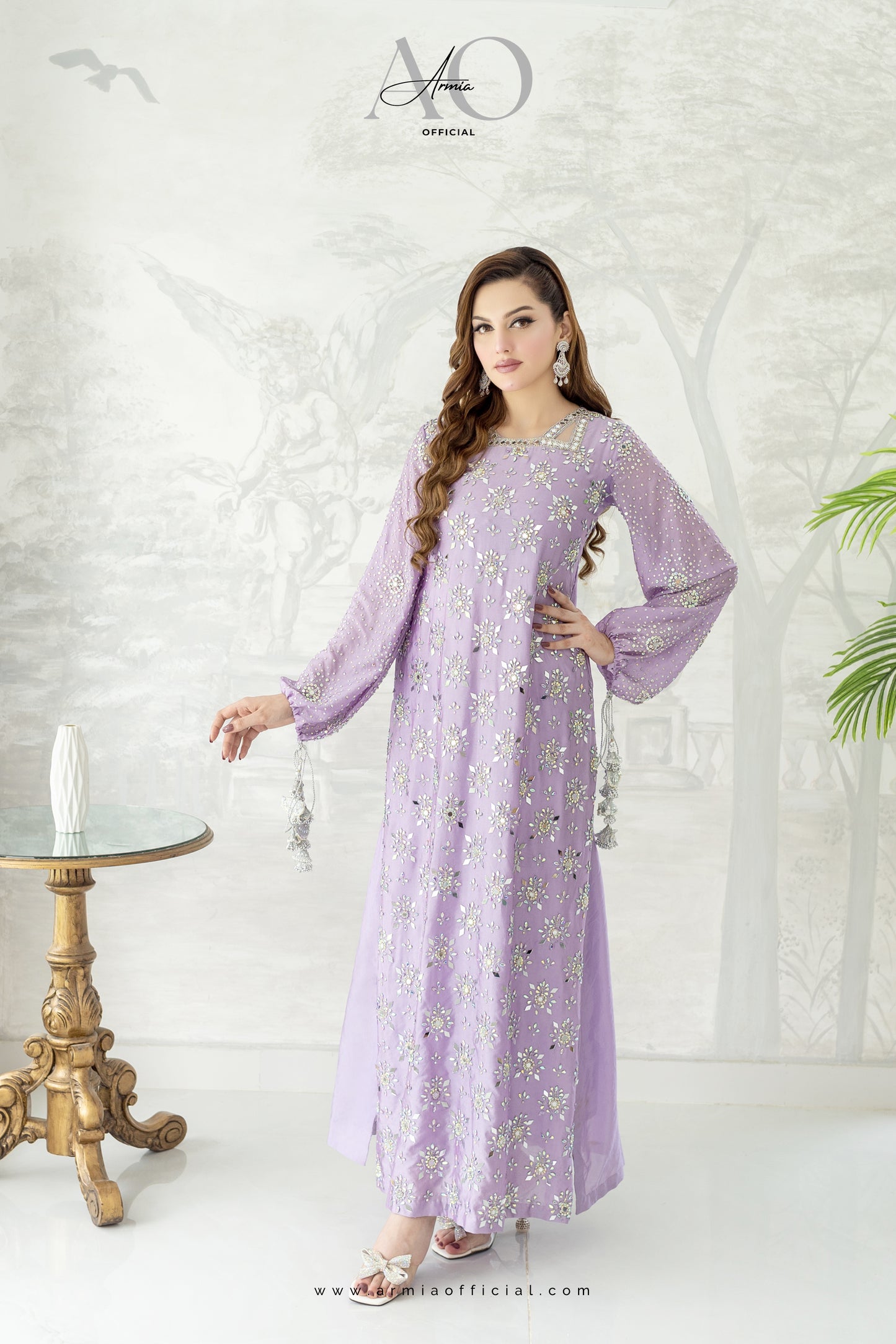 Aria embroidered luxury Pakistani A-Line dress by Armia Official