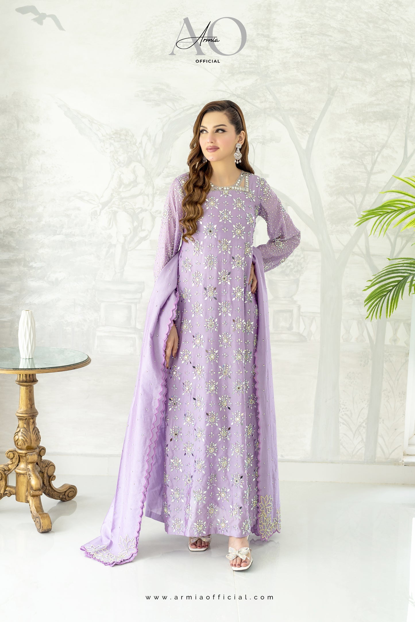 Aria embroidered luxury Pakistani A-Line dress by Armia Official