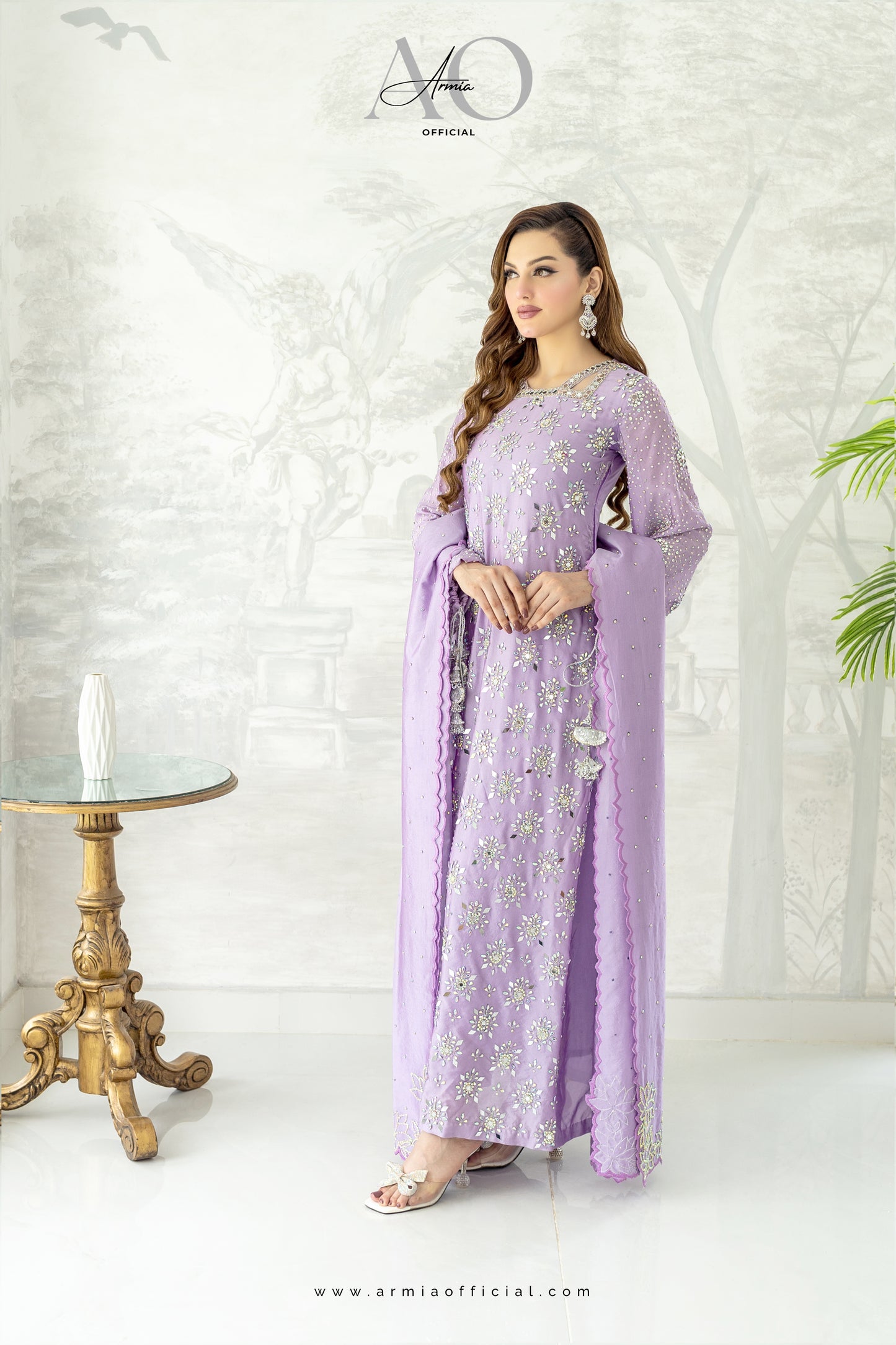 Aria embroidered luxury Pakistani A-Line dress by Armia Official