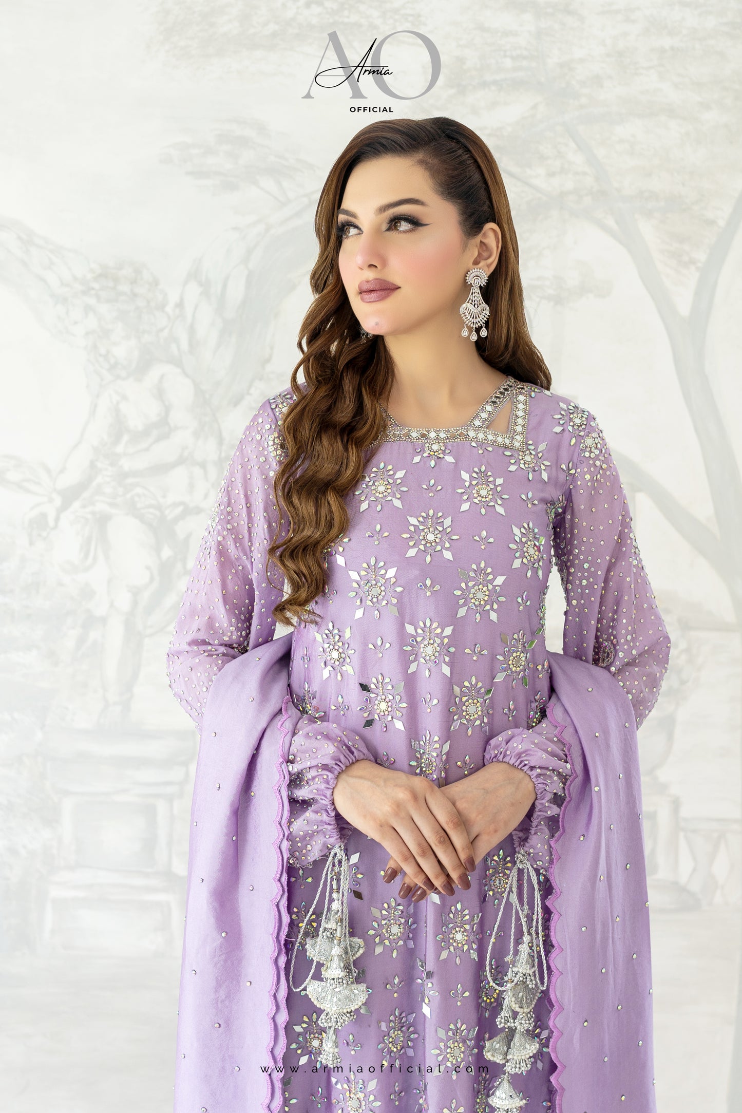 Aria embroidered luxury Pakistani A-Line dress by Armia Official