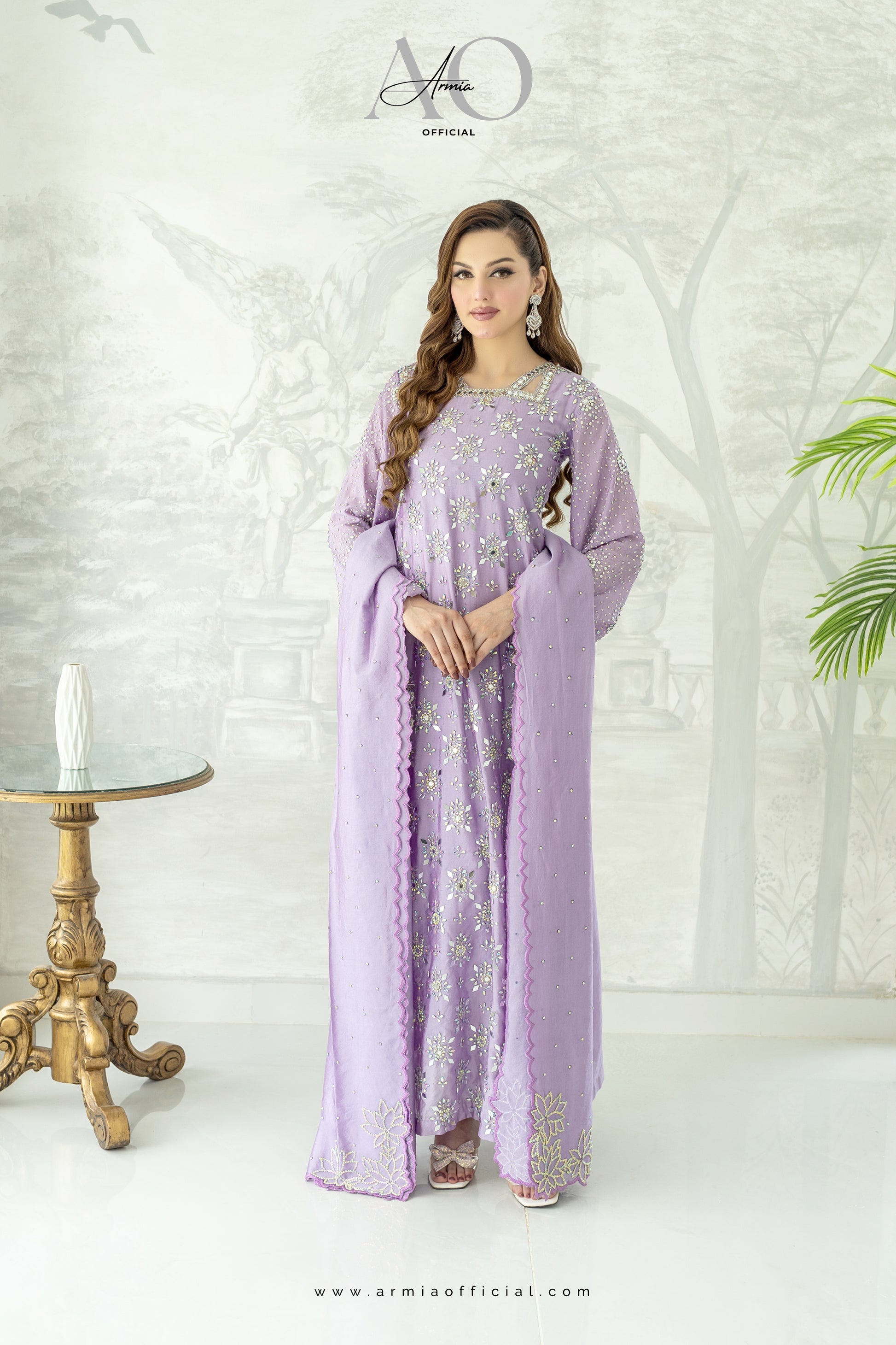 Aria embroidered luxury Pakistani A-Line dress by Armia Official
