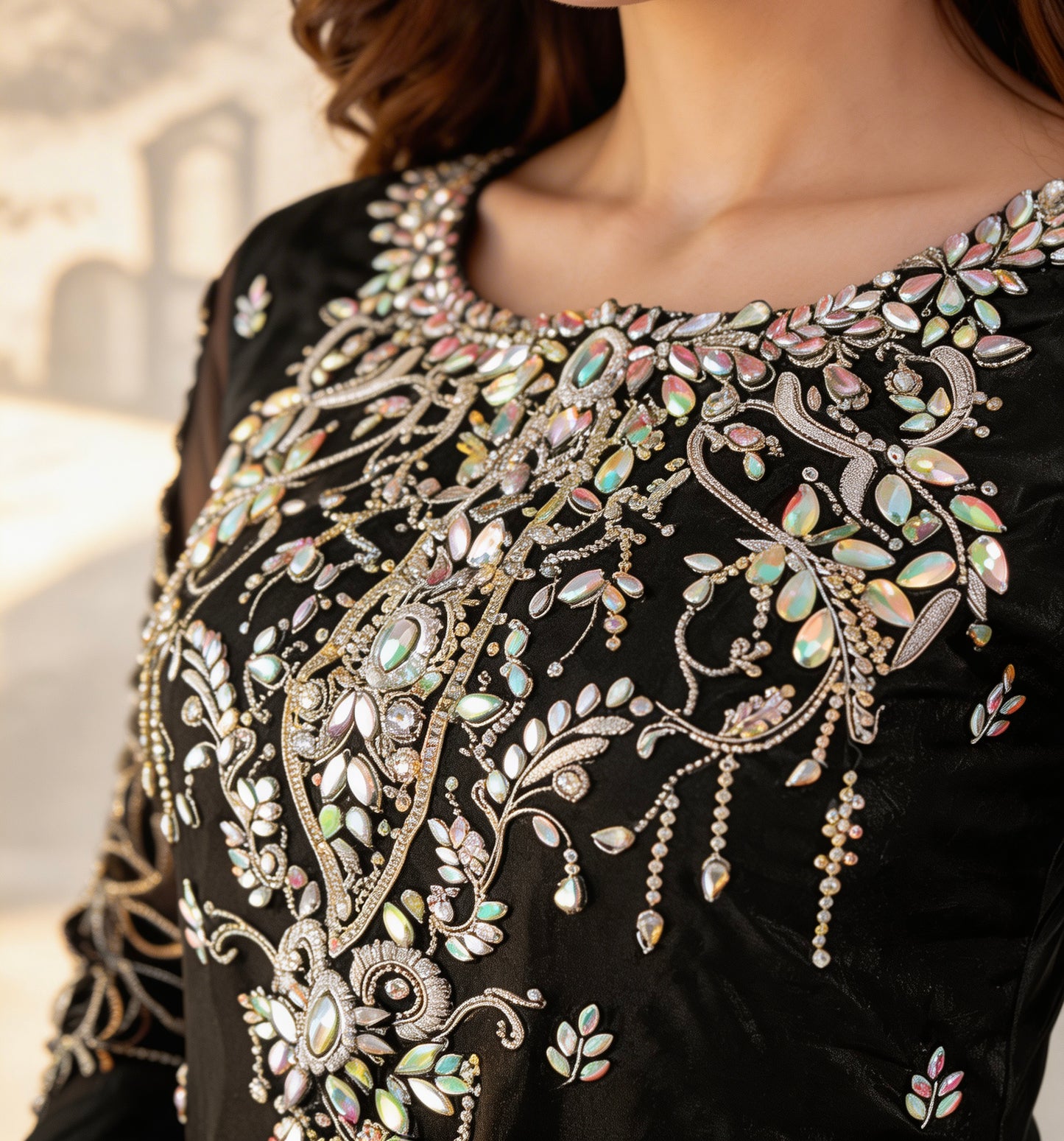 Glimmer Embroidered Swarovski - Luxury Dress