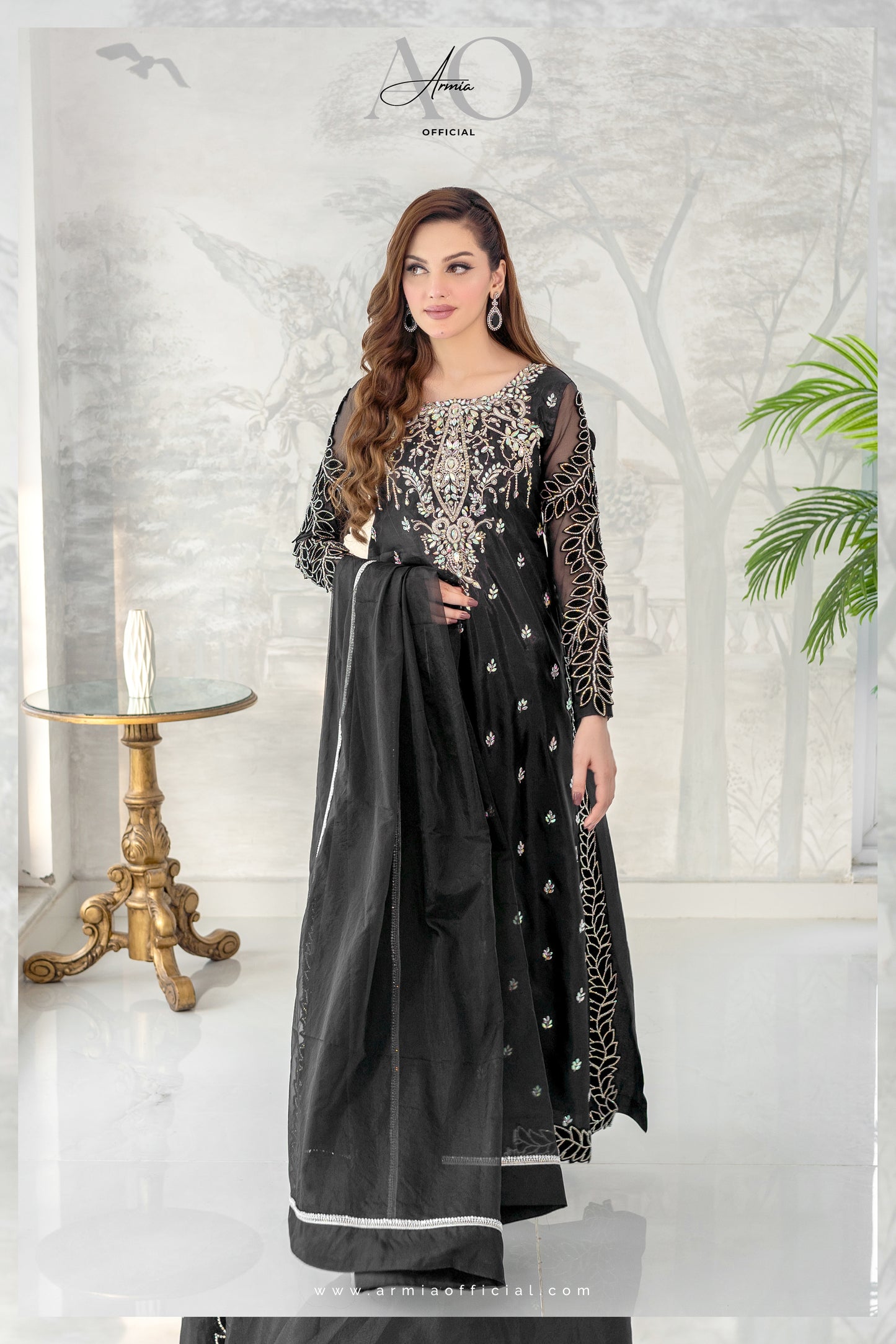 Glimmer embroidered luxury Pakistani formal dress by Armia Official