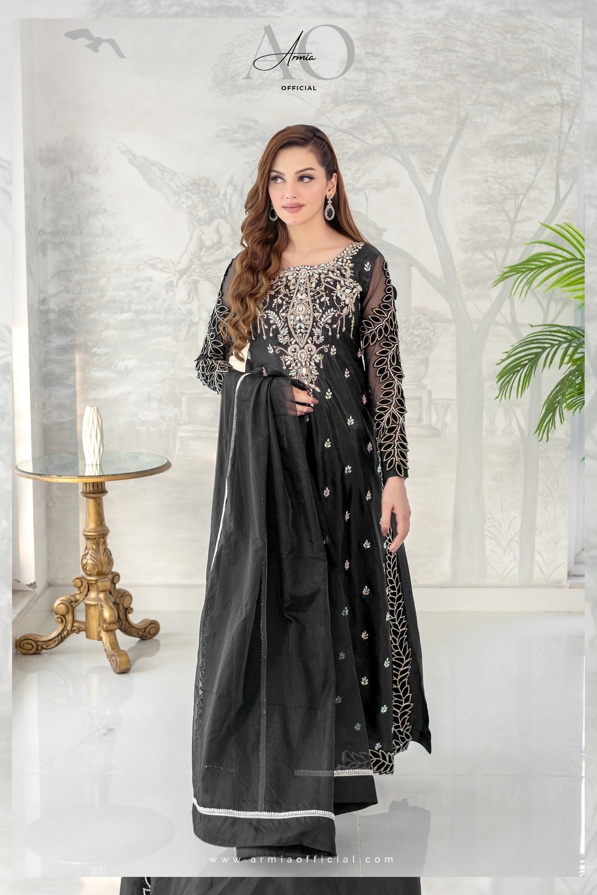 Glimmer embroidered luxury Pakistani formal dress by Armia Official