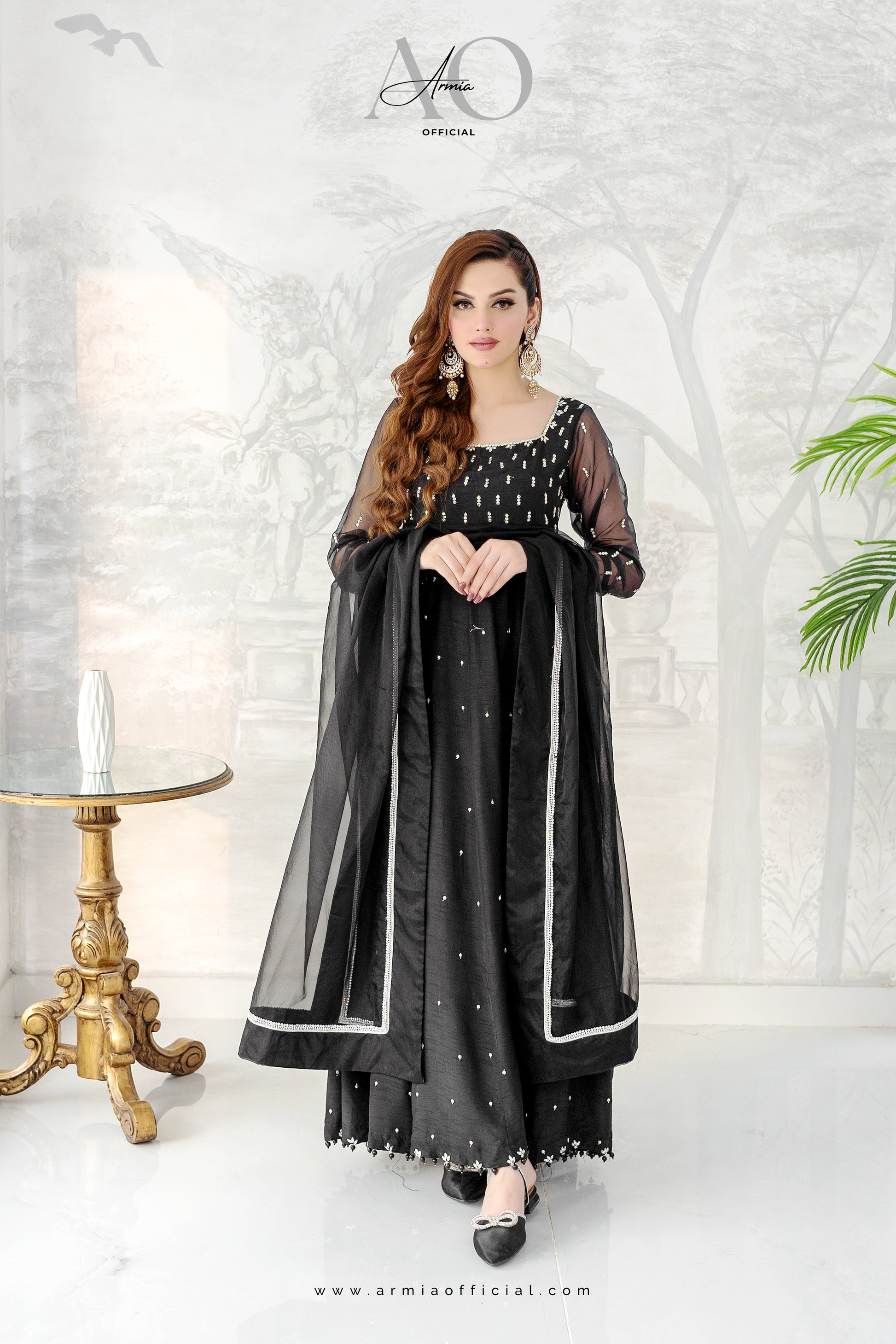 Moonlight elegant Pakistani formal evening maxi dress by Armia Official