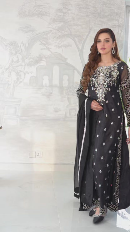 Glimmer embroidered luxury Pakistani formal maxi dress by Armia Official