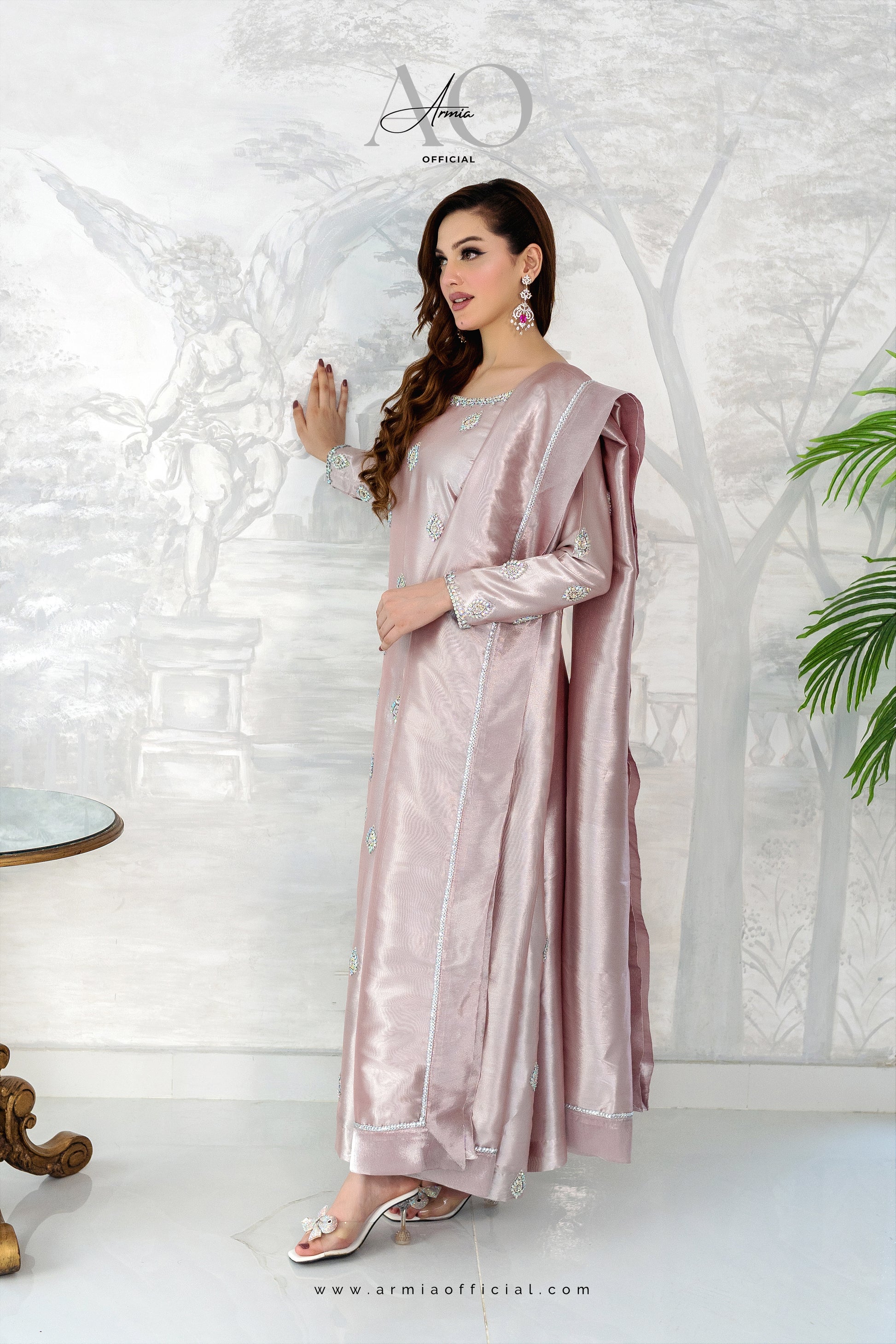 Starlight luxury embroidered Pakistani formal Kaftan dress by Armia Official