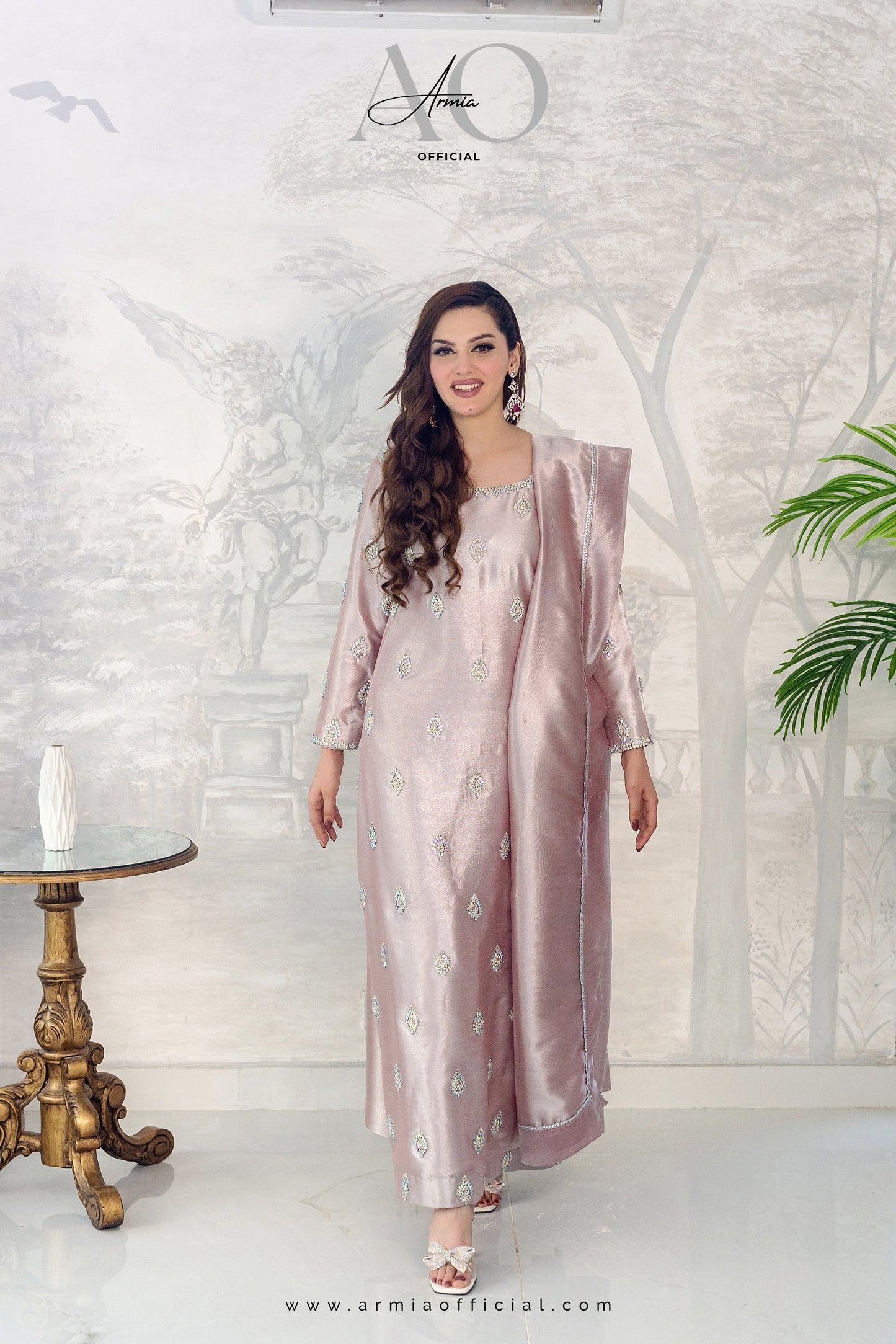 Starlight luxury embroidered Pakistani formal Kaftan dress by Armia Official