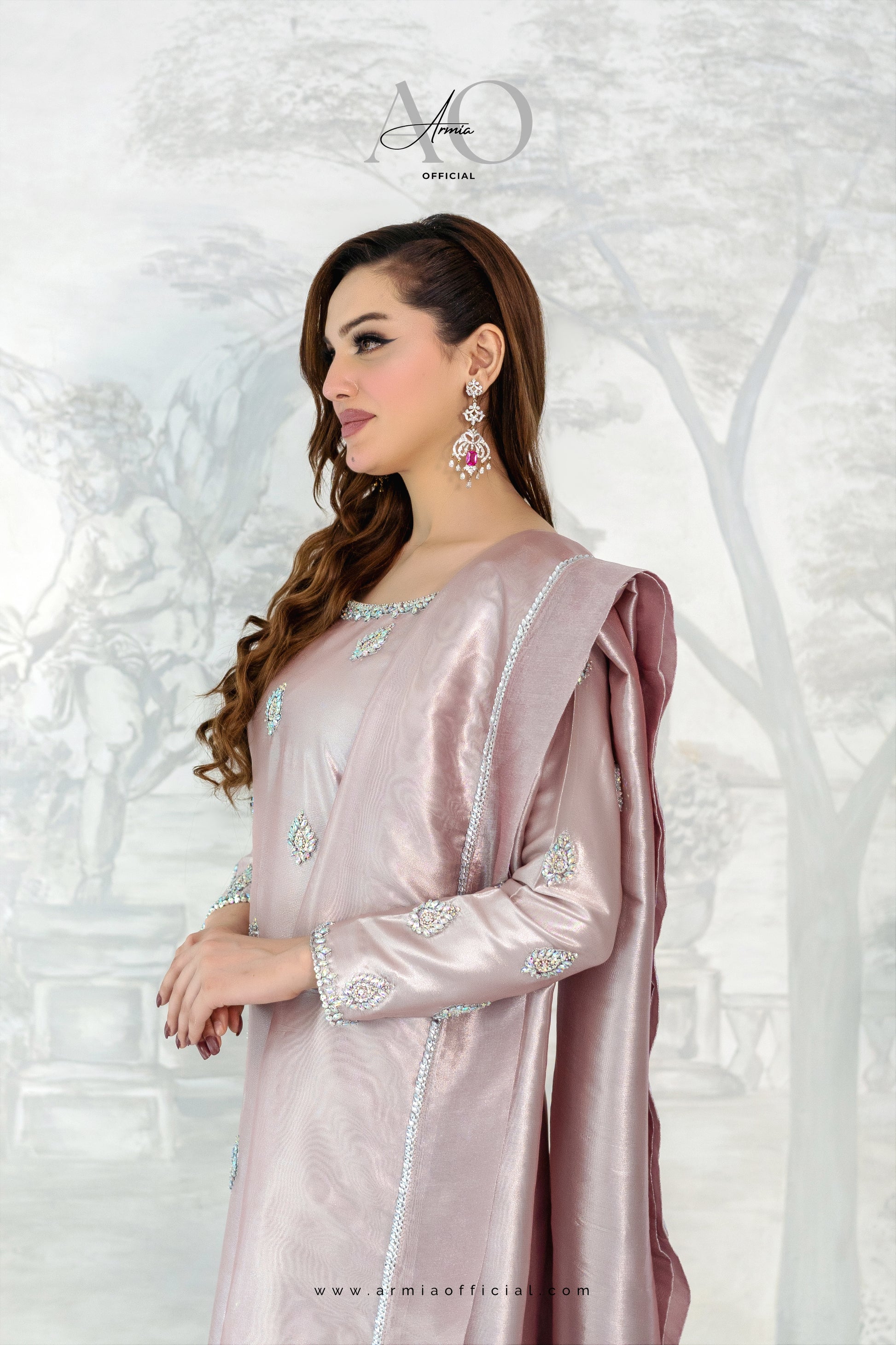 Starlight luxury embroidered Pakistani formal Kaftan dress by Armia Official